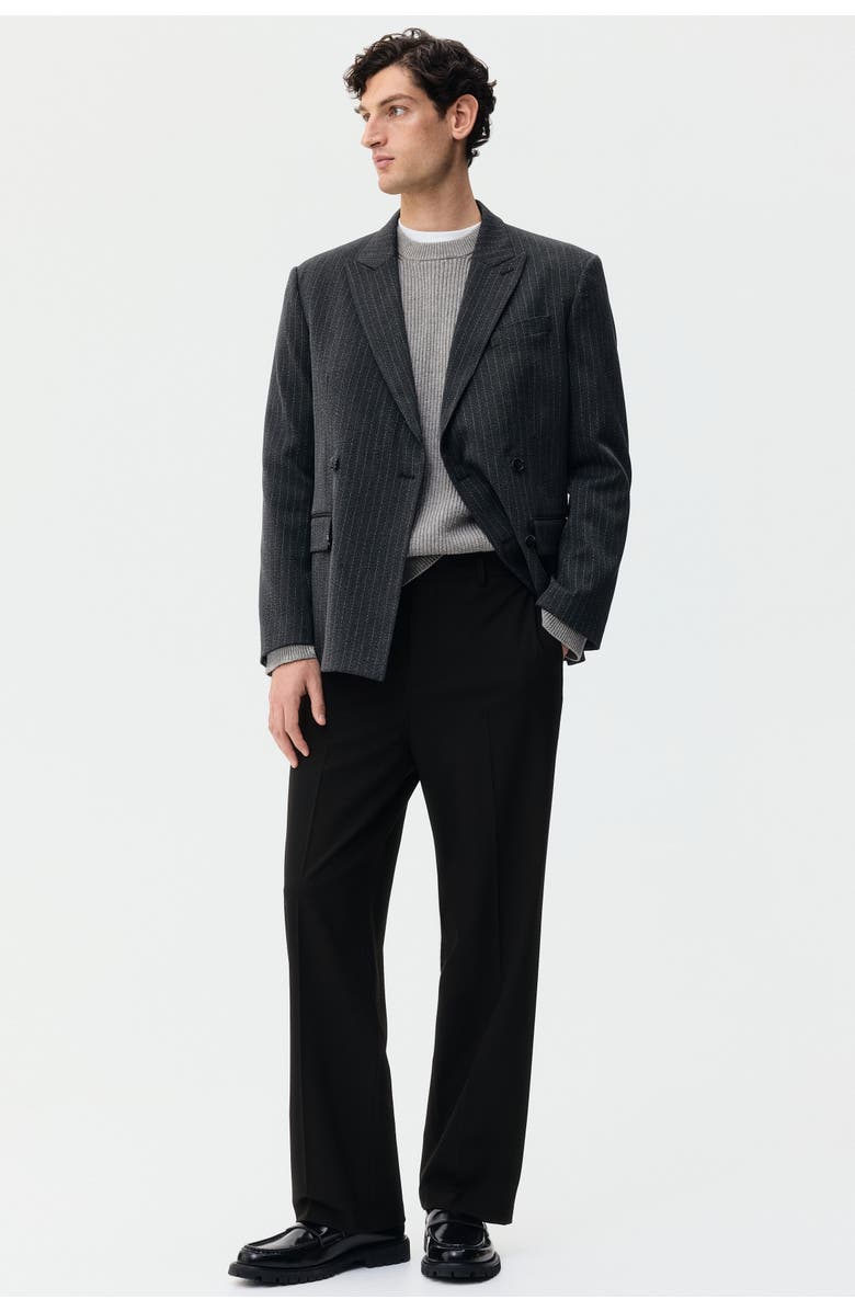 H&M Relaxed Fit Trousers, Alternate, color, Black