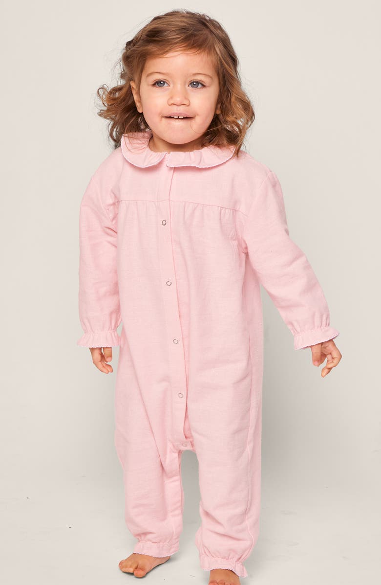 Petite Plume Madeline Brushed One-Piece Flannel Pajamas, Alternate, color, Pink