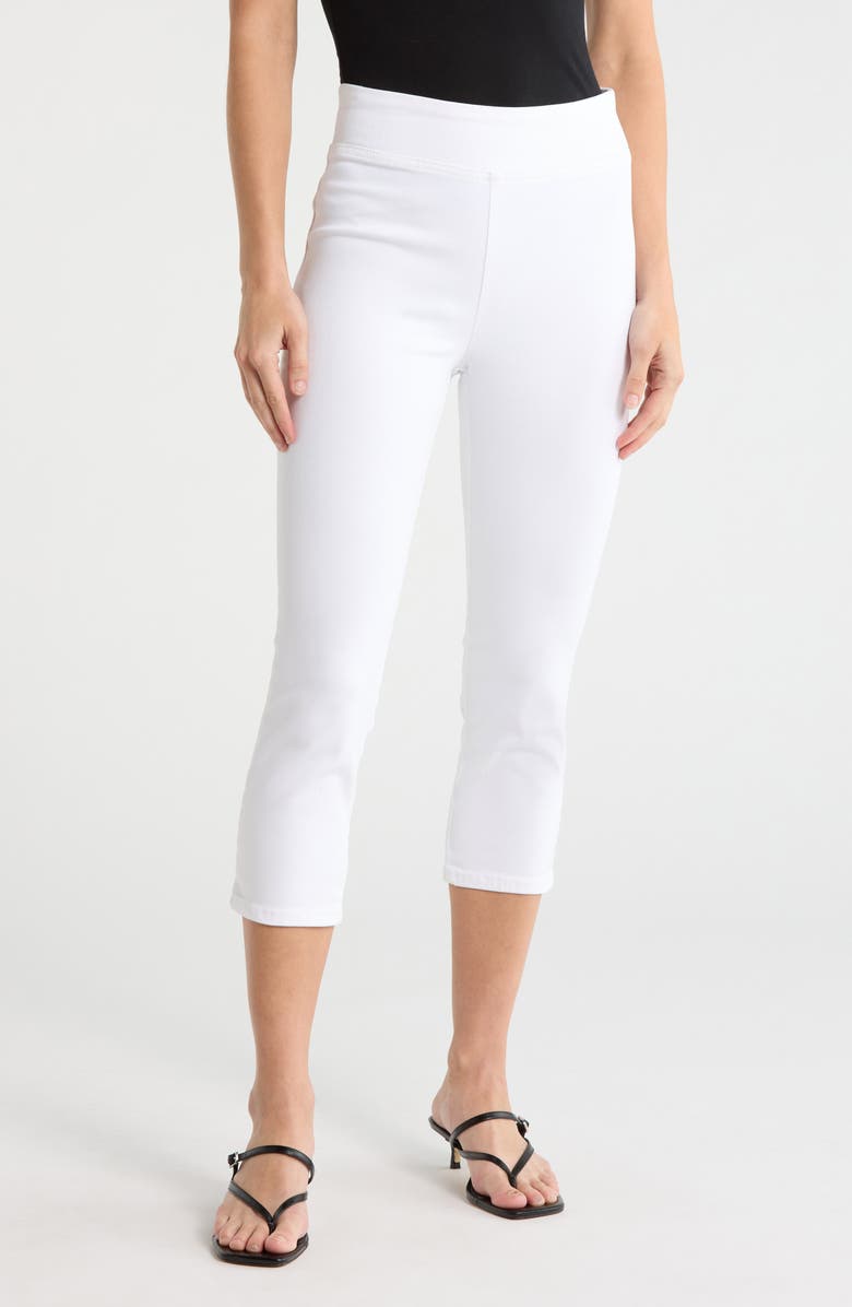 FRAME Jetset Weekend Pull-On High Waist Capri Jeans, Main, color, White