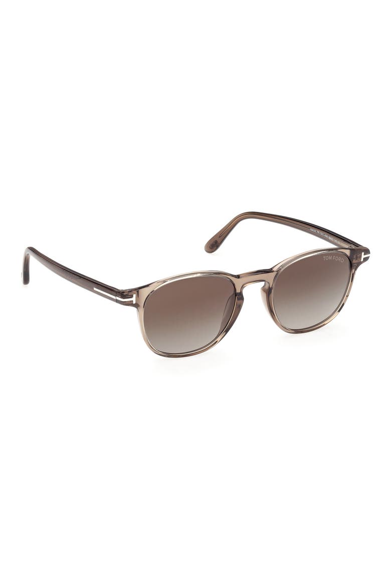 Holt 50mm Gradient Round Sunglasses, Alternate, color, BEIGE / SMOKE / GREEN LENS