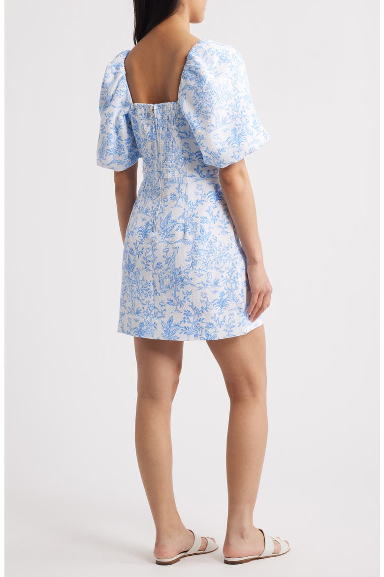 Justina Puff Sleeve Skirted Romper, Alternate, color, RESORT WHITE TALL TALES