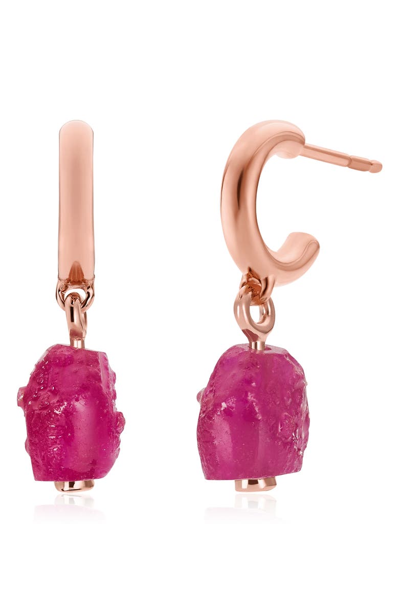 Monica Vinader x Caroline Issa Quartz Huggie Earrings, Main, color, 