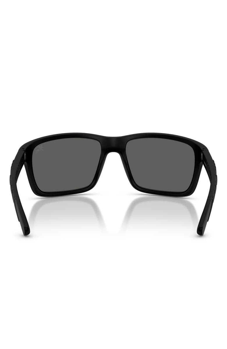 Burberry 60mm Rectangle Sunglasses, Alternate, color, Matte Black / Dark Grey Silver