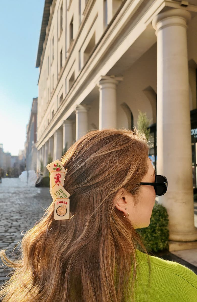 Solar Eclipse Mahjong Hair Claw Clip, Alternate, color, 