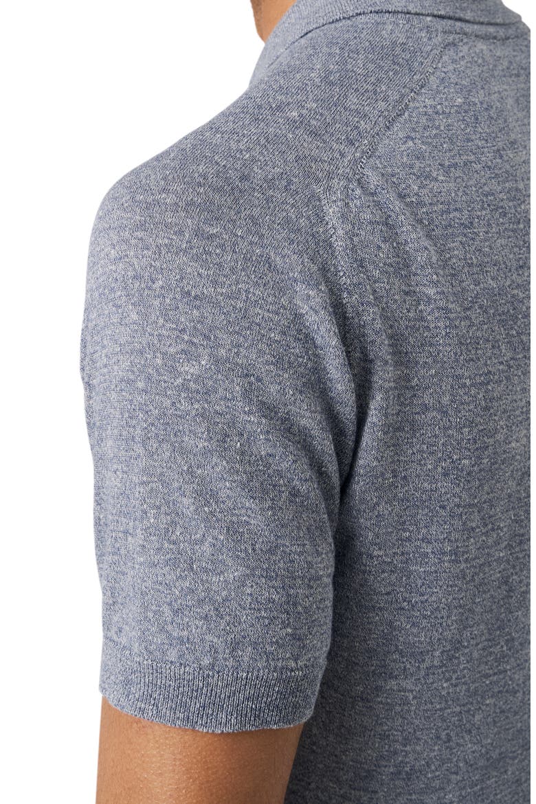 Linen & Cotton Fine Knit Polo, Alternate, color, DARK BLUE