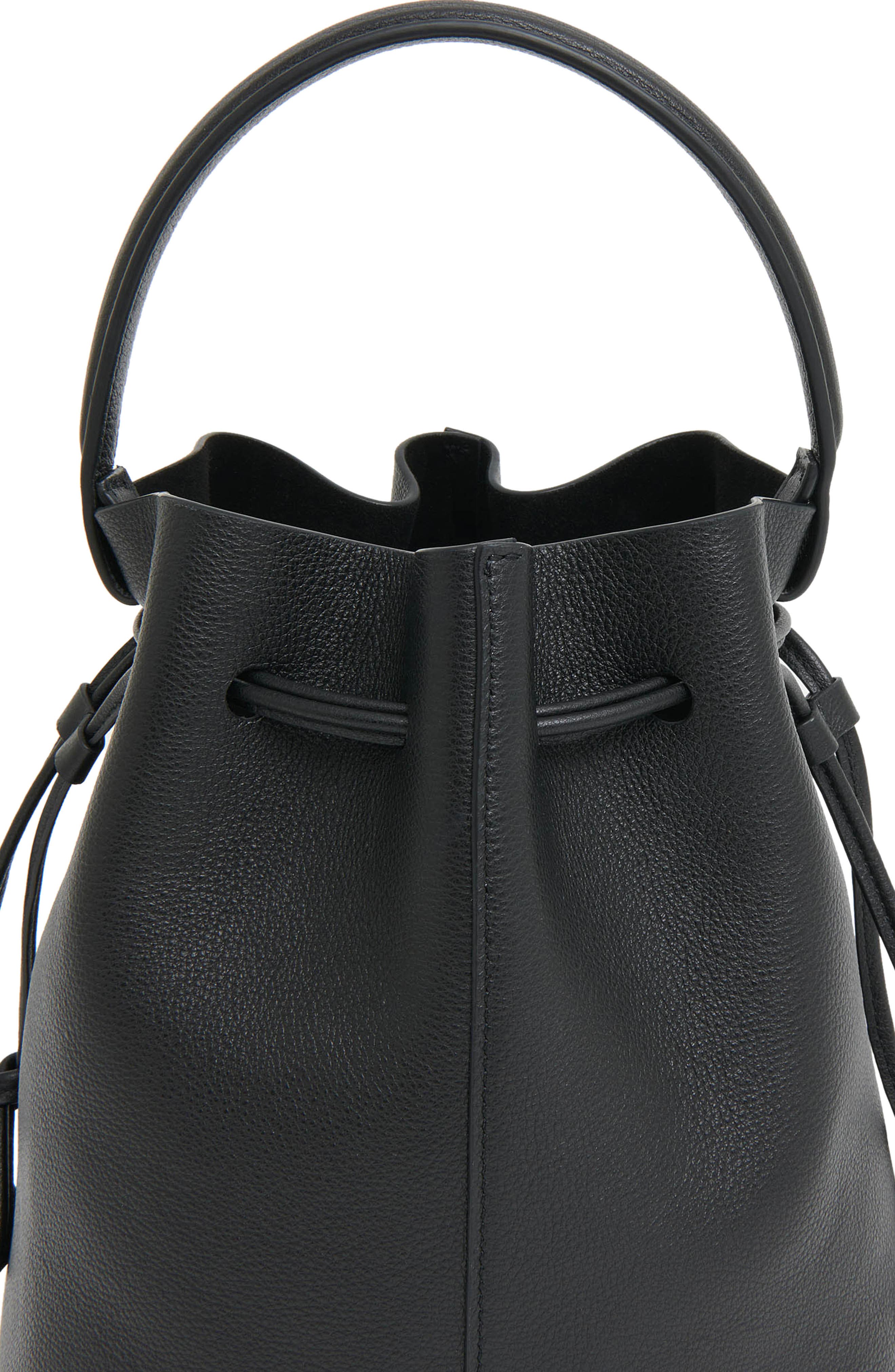 Mansur Gavriel Dea Leather Bucket Bag, Alternate, color, Black
