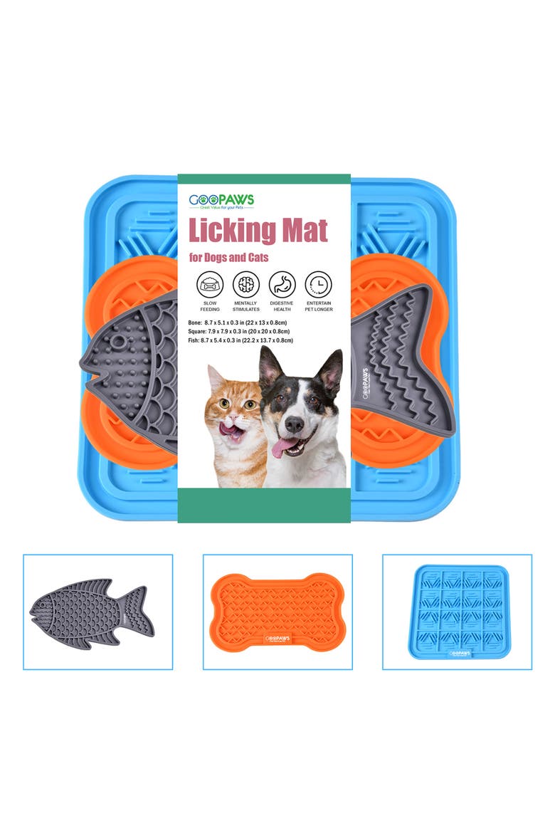3 Pack Licking Mats, Slow Feeder Pads For Pets, Alternate, color, Multicolored