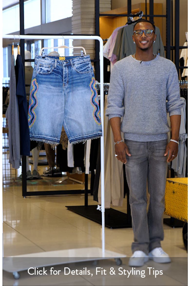 Snake Embroidered Denim Shorts video