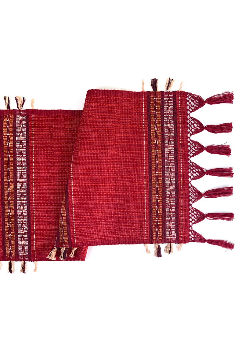 Handwoven Table Runner, Main, color, Red