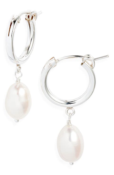 Adelle Keshi Pearl Hoop Earrings
