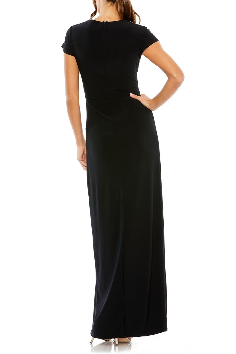 Bead Embellished Sheath Gown, Alternate, color, BLACK
