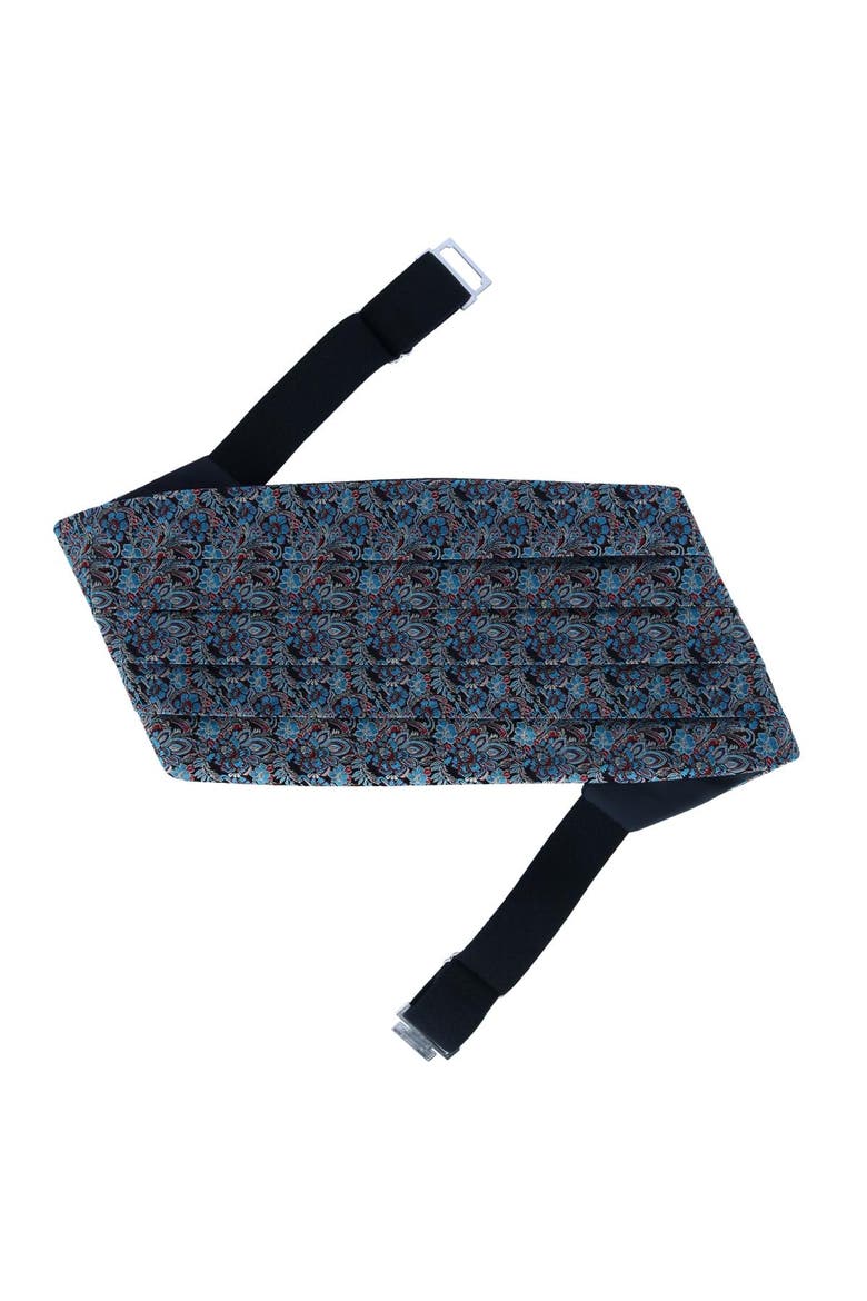 Enzo Exploded Floral Silk Cummerbund, Alternate, color, Multiple