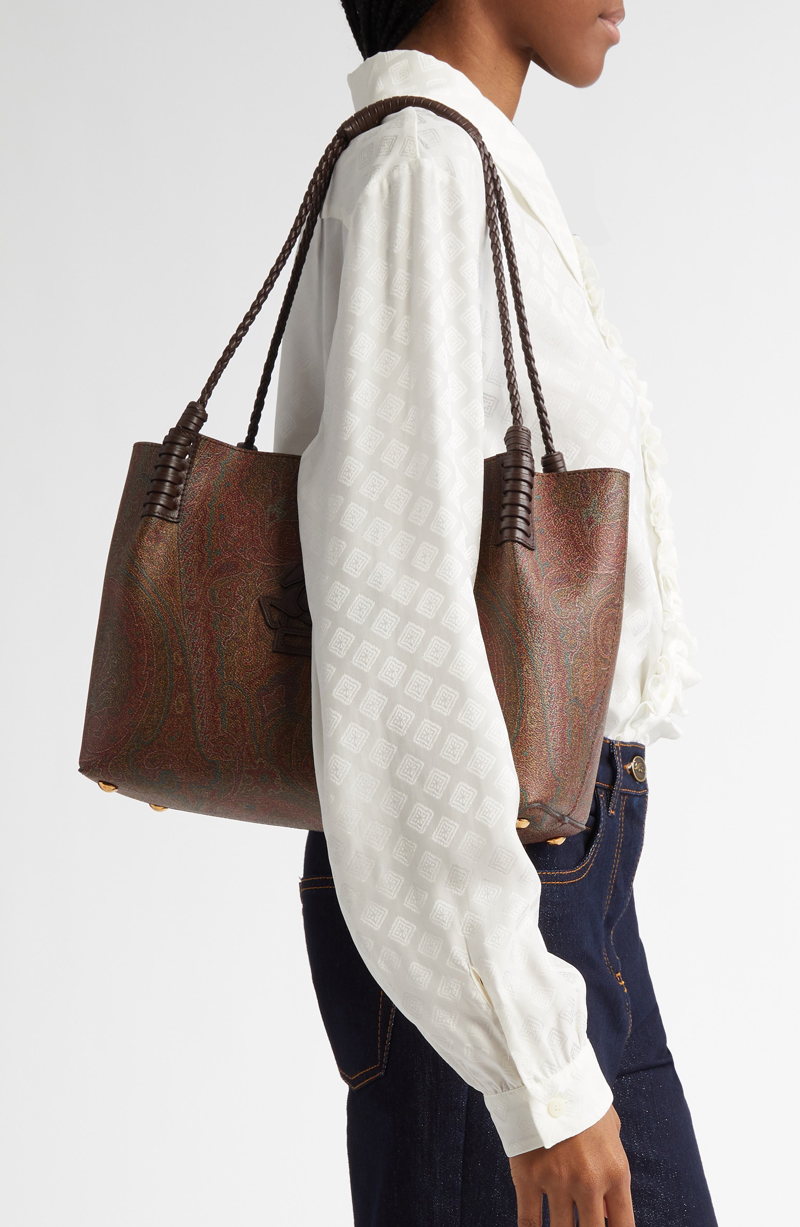 Etro Small Libra Pegaso Tote, Alternate, color, 