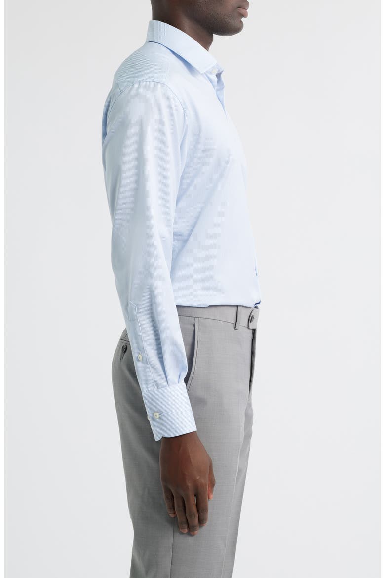 Luxury Modern Fit Micro Stripe Non-Iron Dress Shirt, Alternate, color, SKY