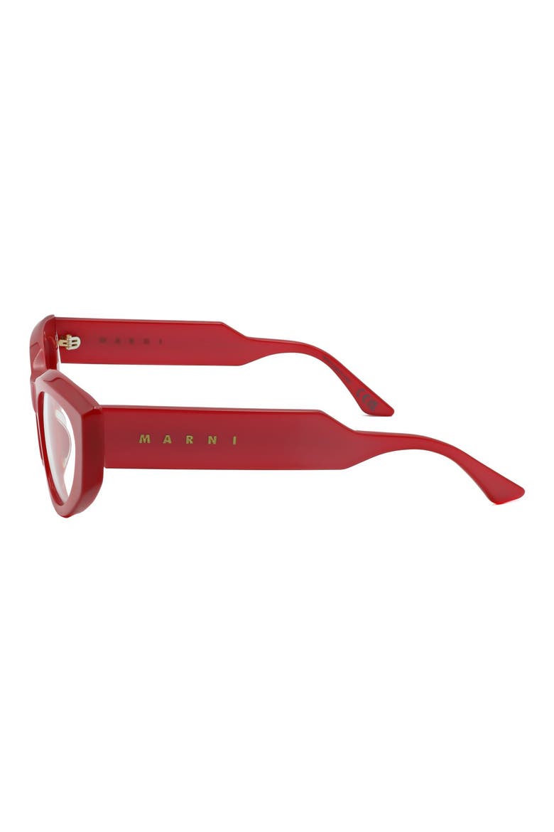 55mm Cat Eye Optical Glasses, Alternate, color, RED