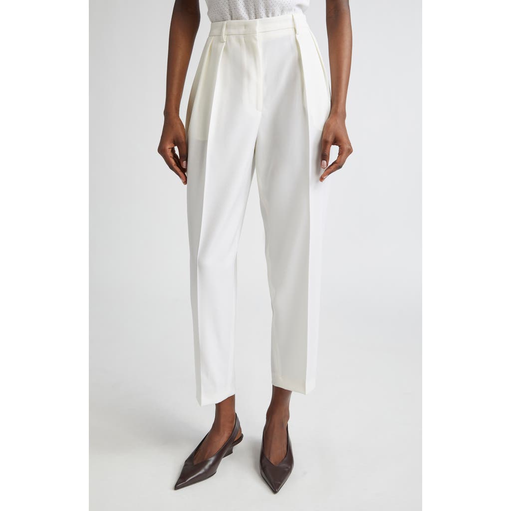 Altuzarra Emmett Pleated Merino Wool Tapered Leg Pants in Ivory  product