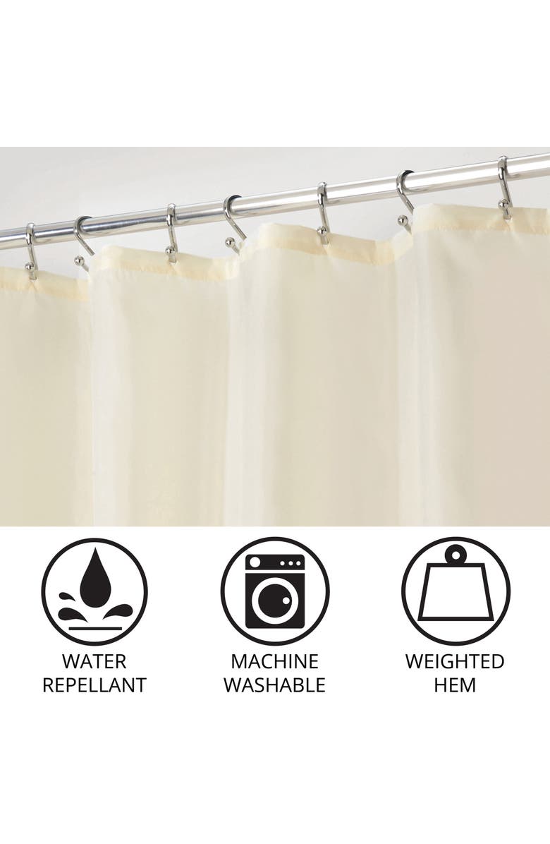 iDesign Solid Polyester Shower Curtain - 72" x 72" - Set of 2 - Brown, Alternate, color, Brown