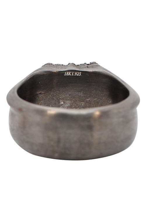 Armenta Cross Shield Signet Ring In Gray
