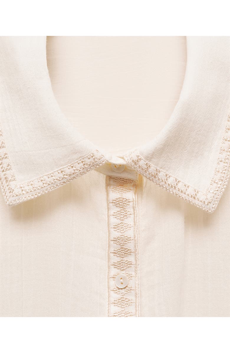MANGO Embroidered Button-Up Shirt, Alternate, color, 