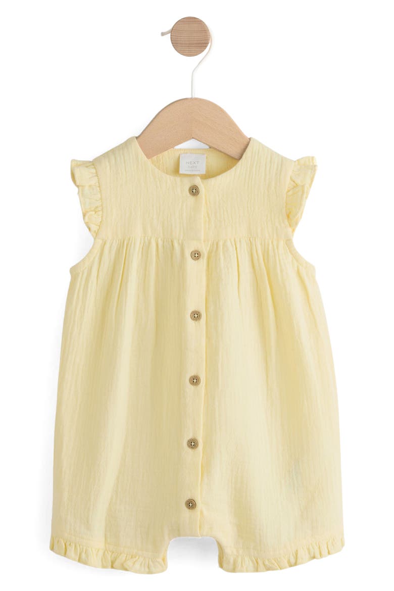 Cheesecloth Frill Romper, Main, color, YELLOW