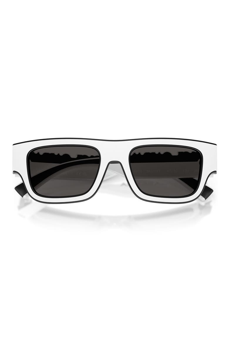Kids' 47mm Small Rectangular Sunglasses, Alternate, color, WHITE/ BLACK / DARK GREY