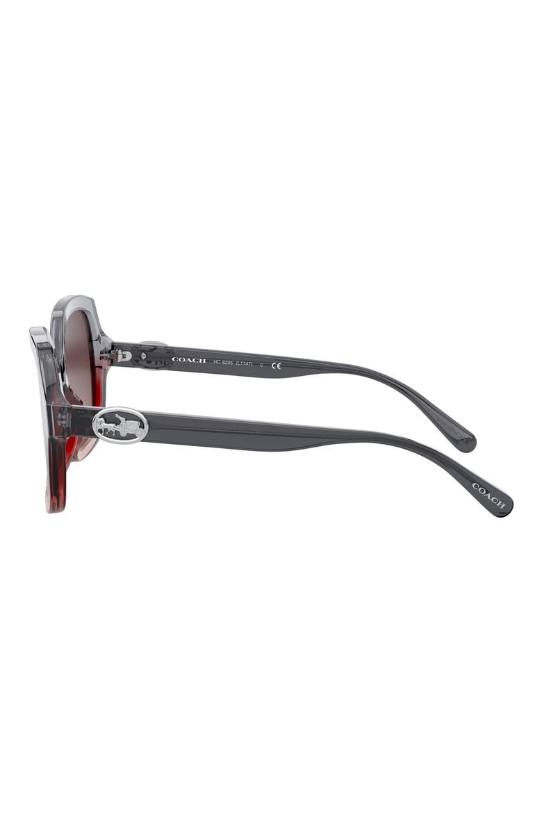 56mm Gradient Square Sunglasses, Alternate, color, GREY