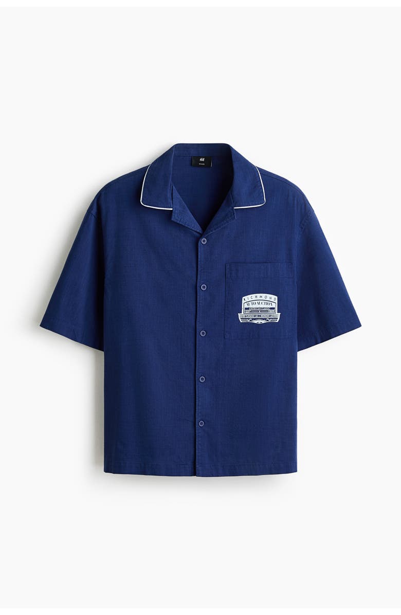 H&M Relaxed-fit printed shirt, Alternate, color, Navy Blue/Richmond