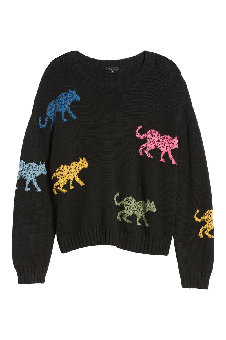 Perci Leopard Cotton & Cashmere Sweater, Alternate, color, JAGGED TIGER