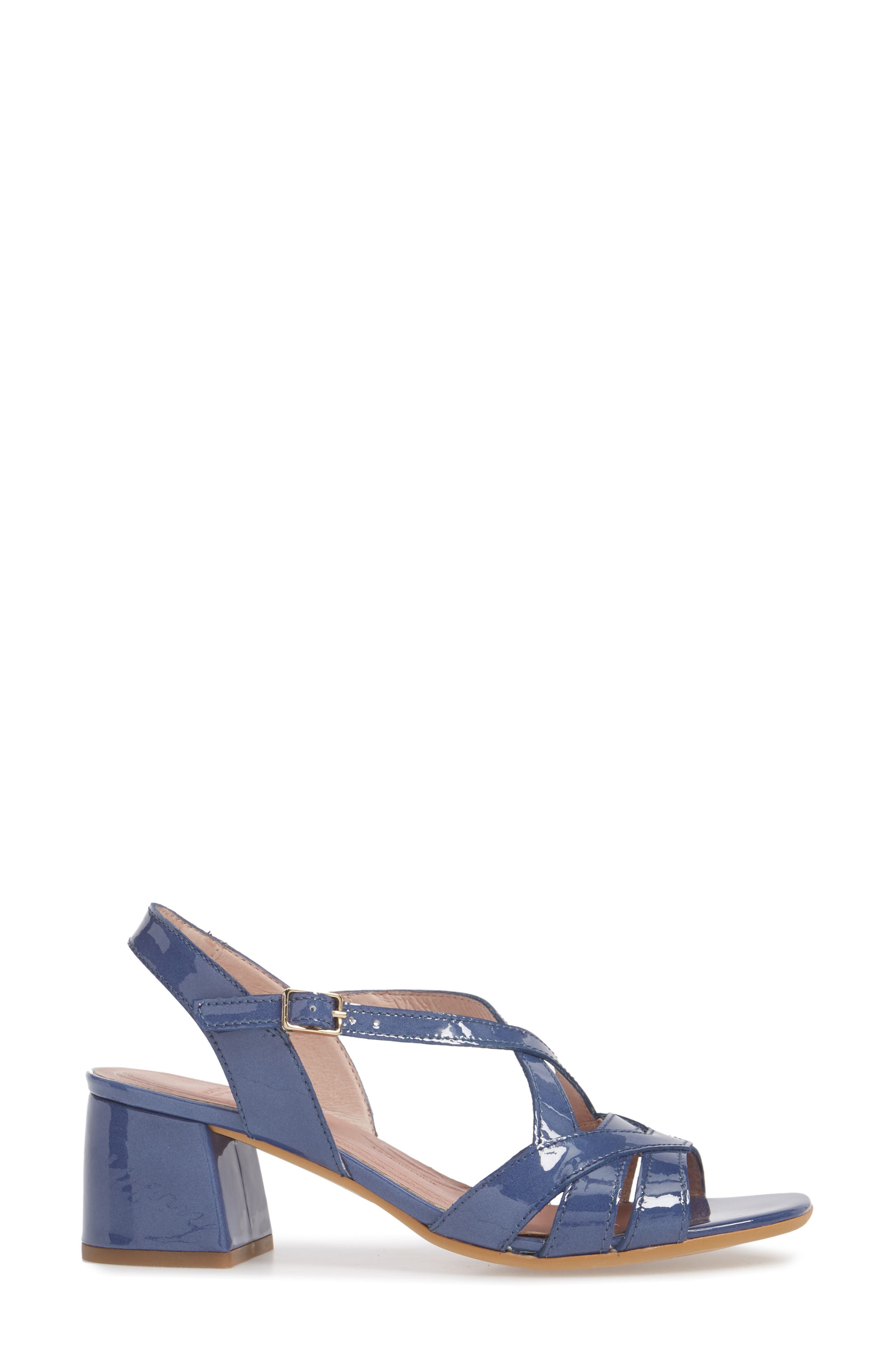 Block Heel Sandal, Alternate, color, JEAN PATENT LEATHER