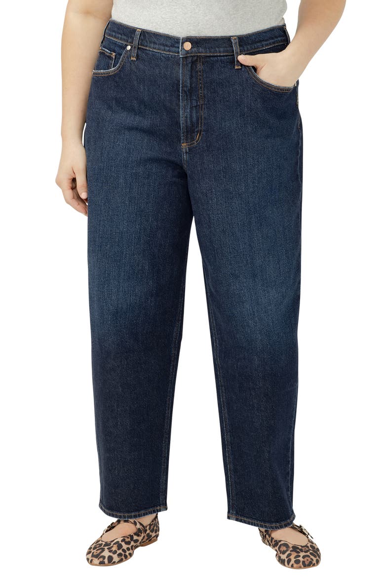 Arc High Waist Slim Barrel Jeans, Main, color, WOOLWICH