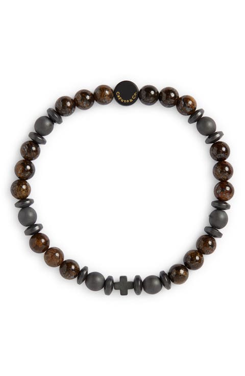 Men's Tiger's Eye Grounding Stretch Bracelet