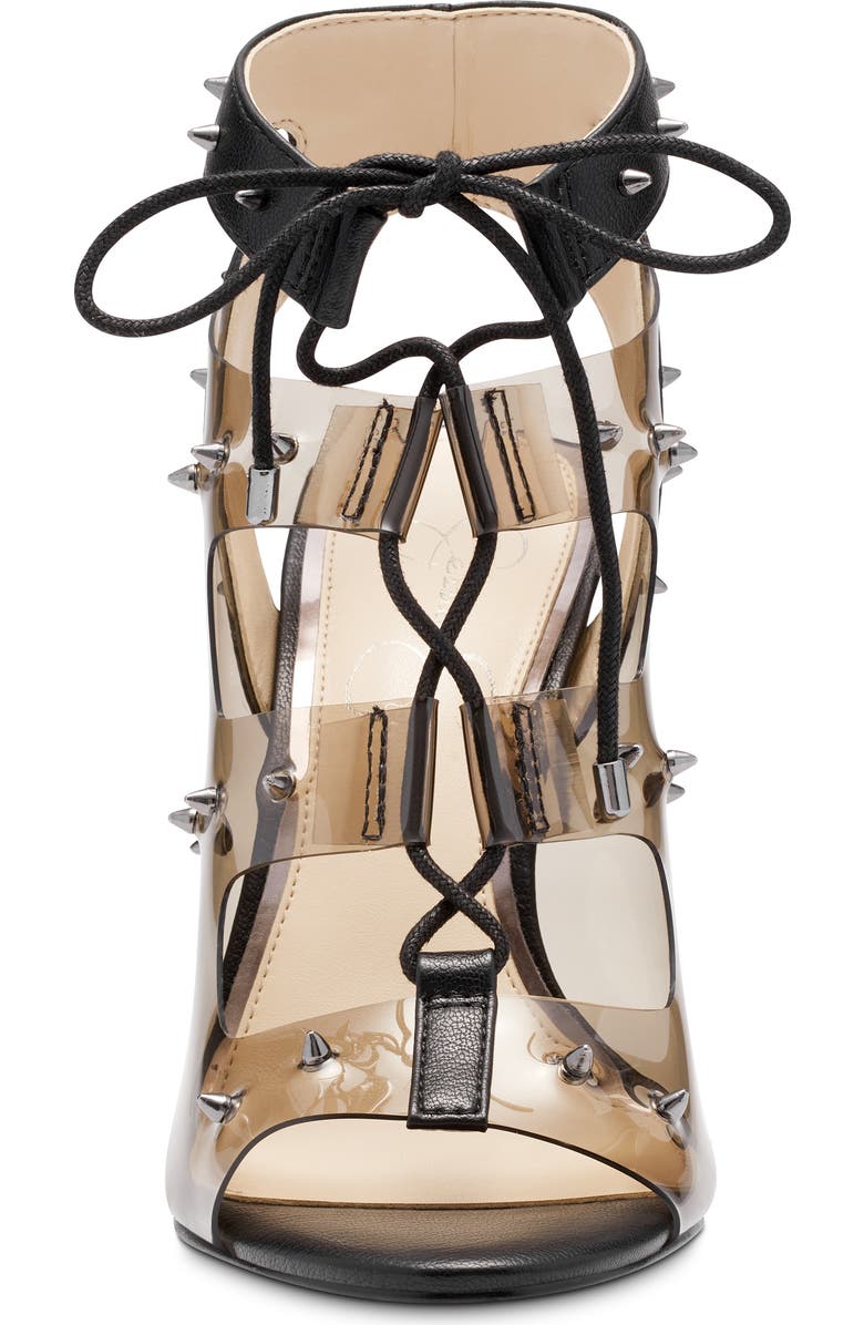 Jessica Simpson Jirven Spike Clear Strap Cage Sandal, Alternate, color,