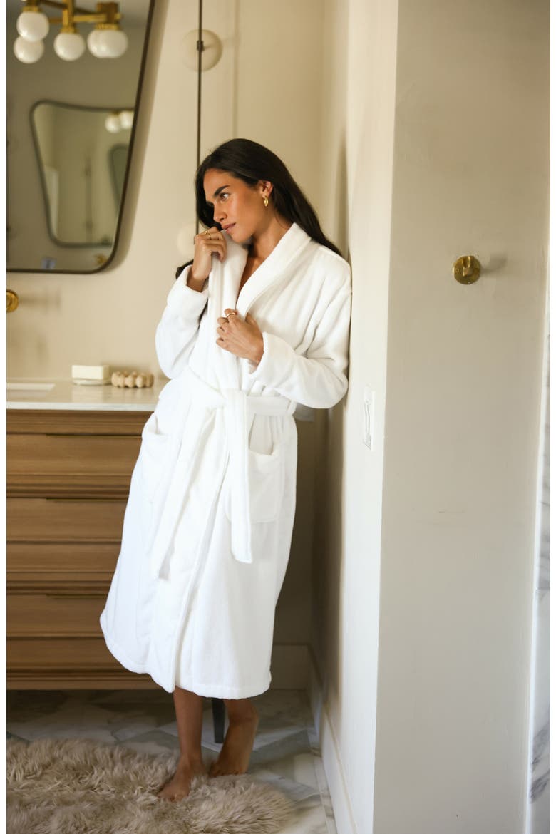 Luxe Bath Robe, Alternate, color, WHITE
