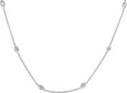 Haus of Brilliance 14K White Gold 1.00 Cttw Bezel Diamond Marquise Milgrain Station Collar Necklace
