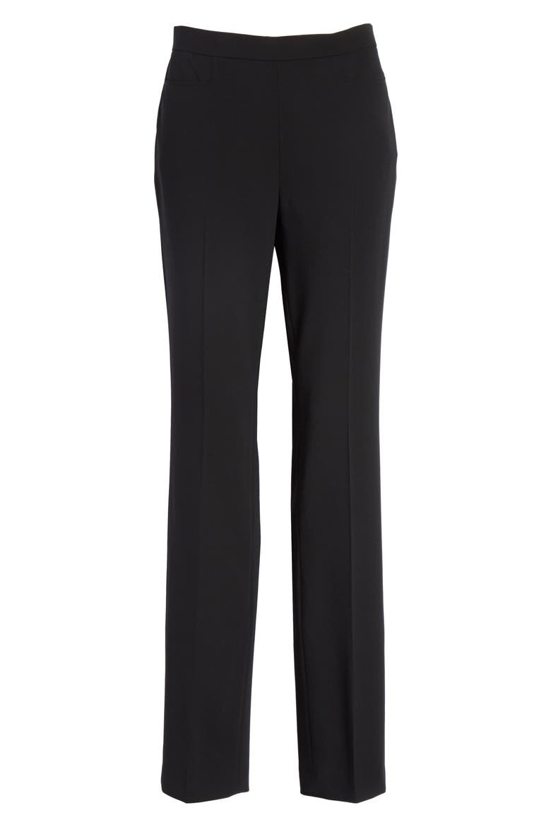 Francoise Wool Straight Leg Pants, Alternate, color, BLACK
