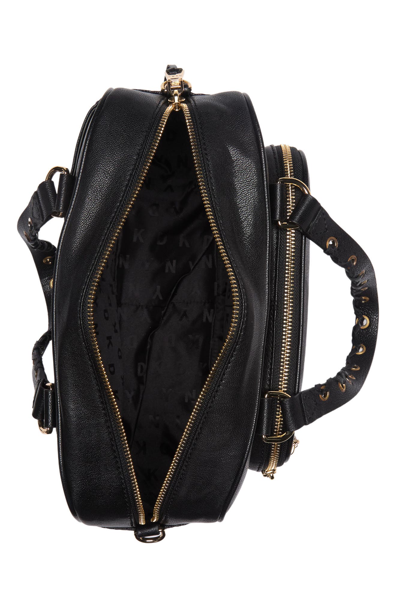 Shanna Leather Satchel, Alternate, color, BLACK