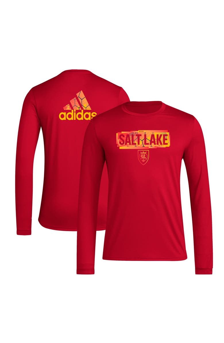 adidas Men's adidas Red Real Salt Lake Local Pop AEROREADY Long Sleeve T-Shirt, Alternate, color, Red