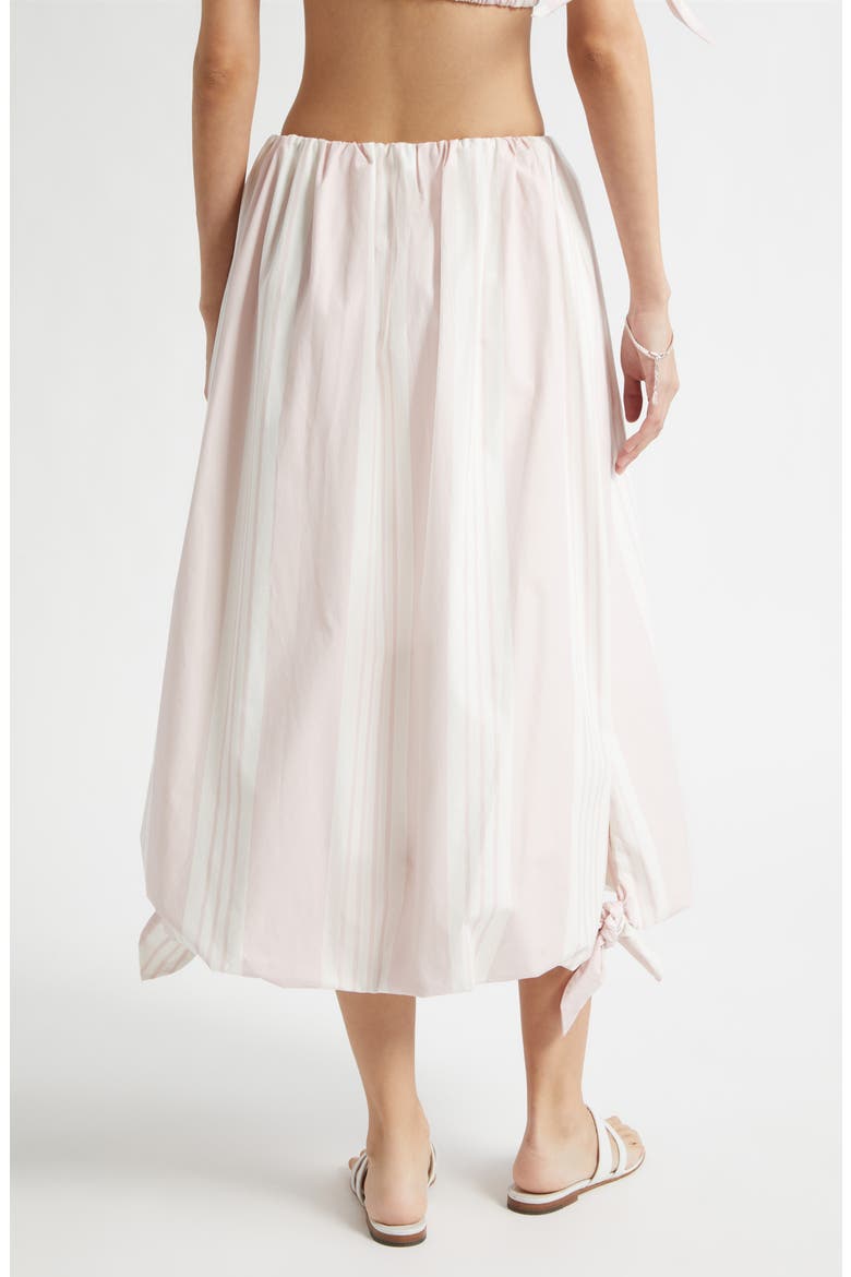 Rosie Stripe Side Tie Bubble Hem Midi Skirt, Alternate, color, PINK STRIPE