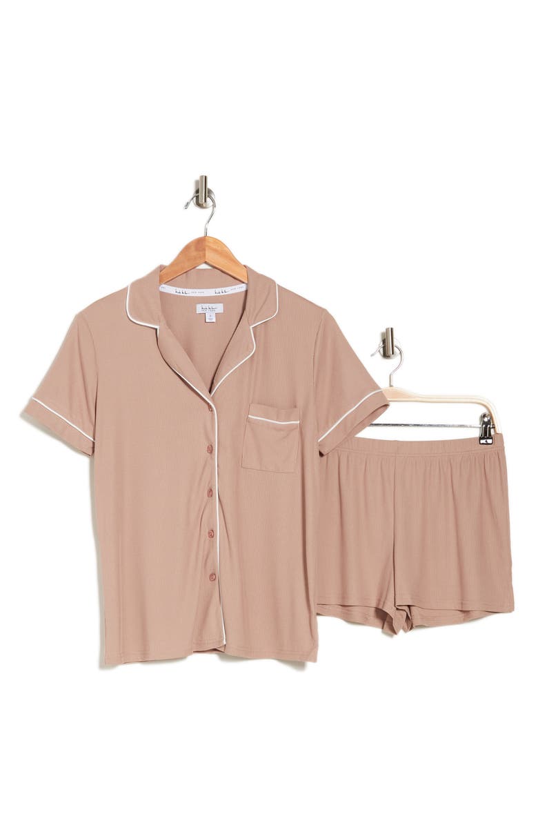 Nicole Miller Ribbed Short Pajamas, Alternate, color,