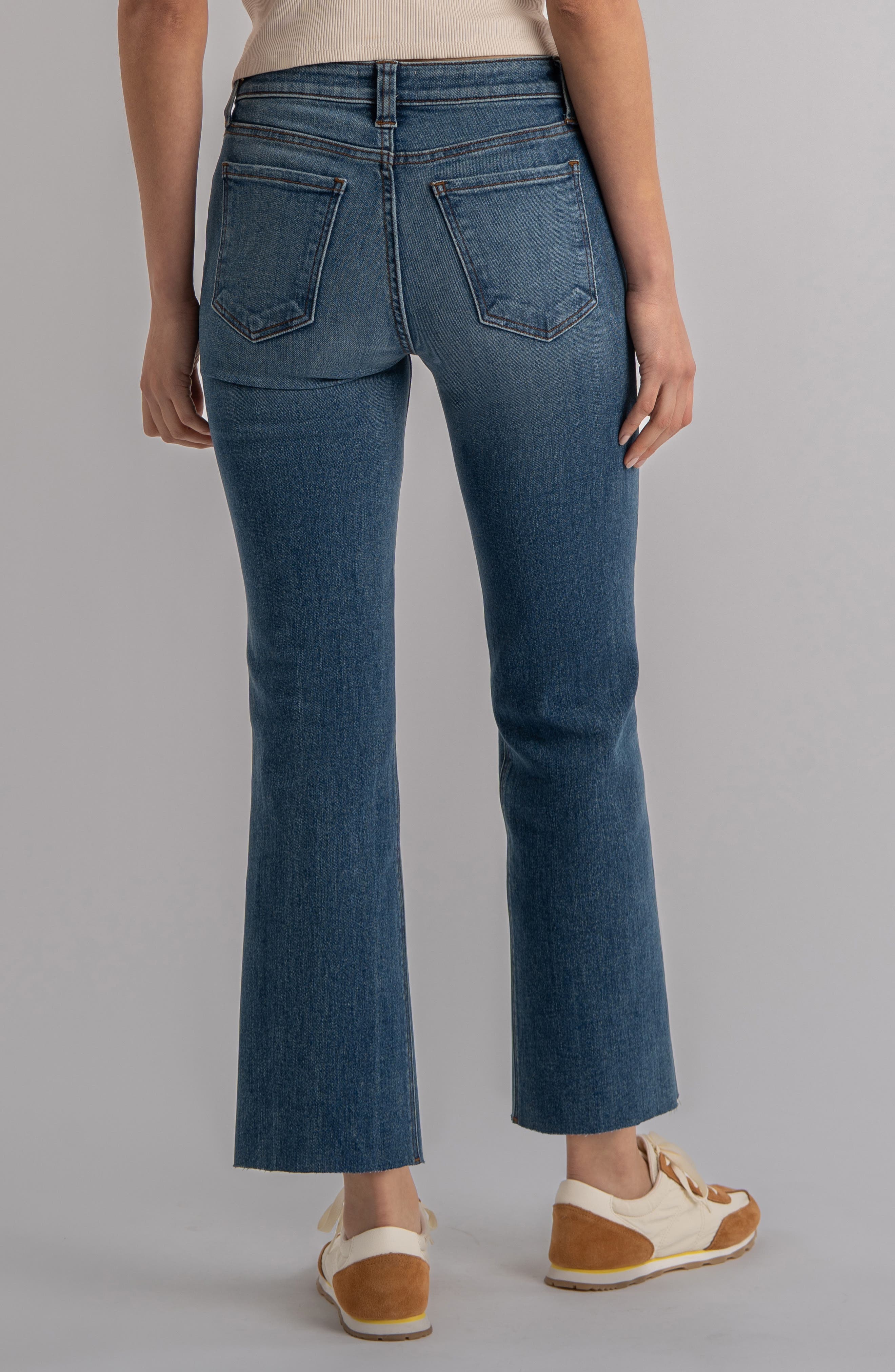 Kelsey Fab Ab Raw Hem High Waist Ankle Flare Jeans - image 2