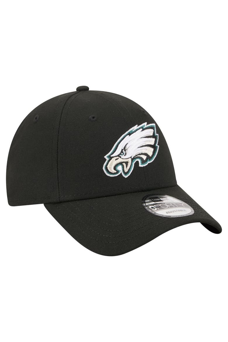Men's New Era  Black Philadelphia Eagles Core Team 9FORTY Adjustable Hat, Alternate, color, Black