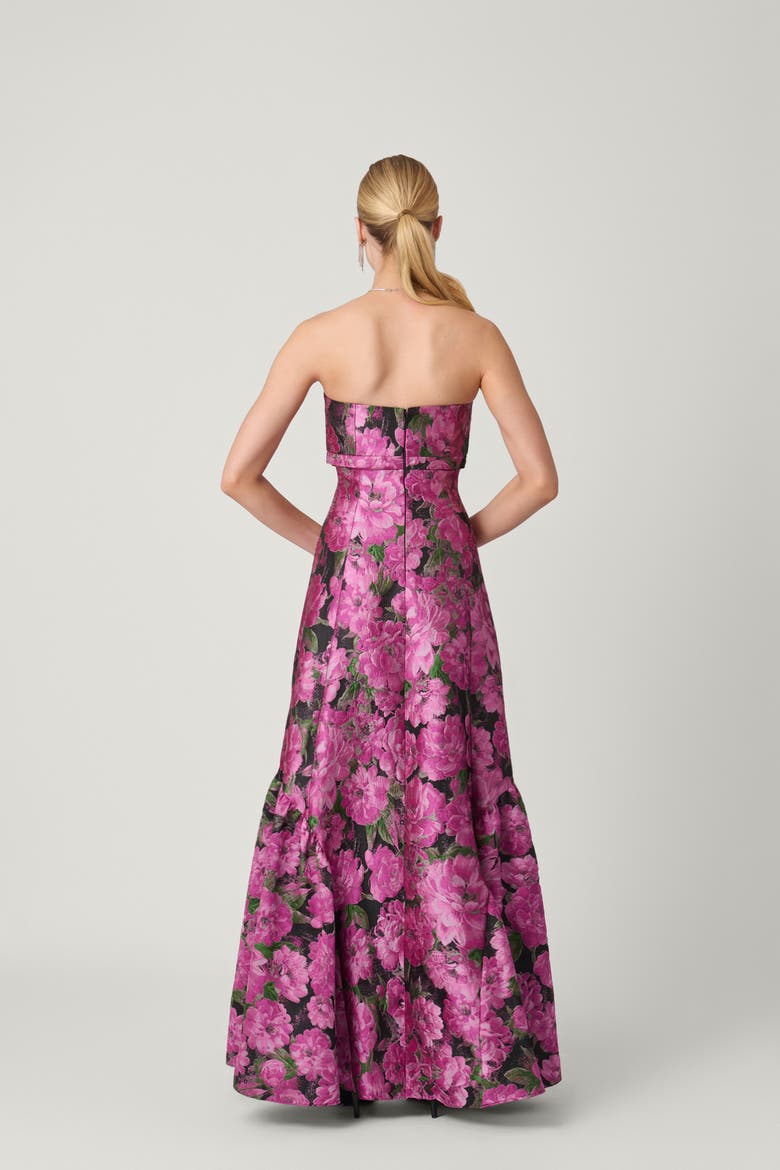 Essex Floral Jacquard Nia Dress, Alternate, color, Magenta/Green