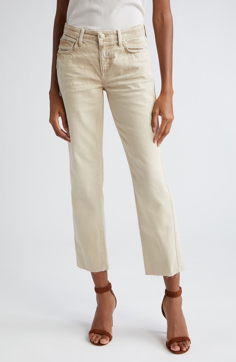 L'AGENCE Milana Stovepipe Ankle Straight Leg Jeans, Main, color, Sand Dune
