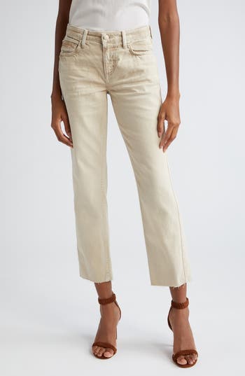 L Agence L'agence Milana Stovepipe Ankle Straight Leg Jeans In White