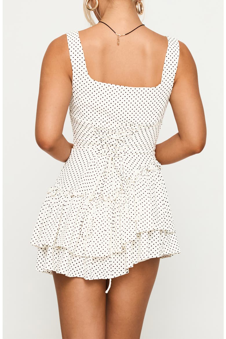 Shantelle Polka Dot Romper, Alternate, color, WHITE POLKA
