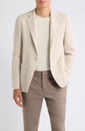 BOSS Hanry Slim Fit Houndstooth Check Knit Cotton Blend Sport Coat