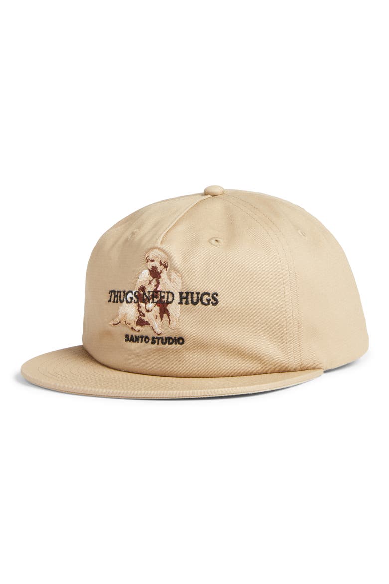 Thugs Need Hugs Baseball Cap, Main, color, TAN