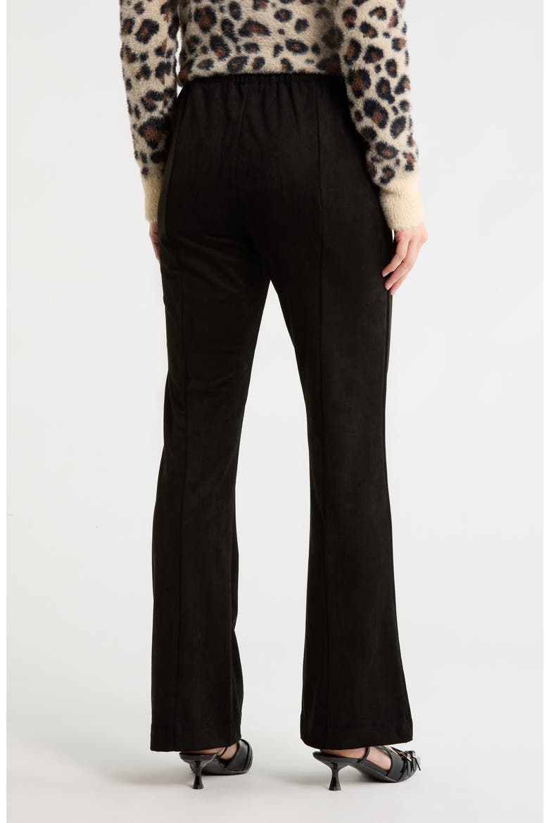 Faux Suede Bootcut Pants, Alternate, color, BLACK