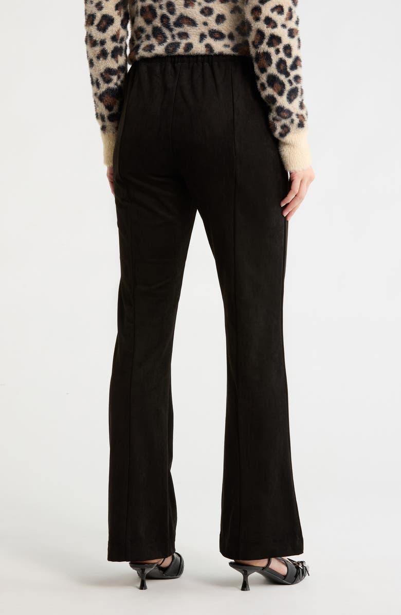 T Tahari Faux Suede Bootcut Pants, Alternate, color, Black