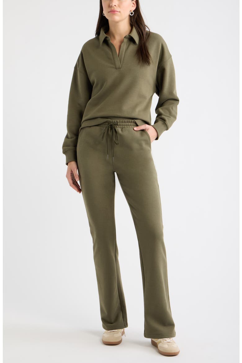 Johnny Collar Sweatshirt, Alternate, color, OLIVE SARMA